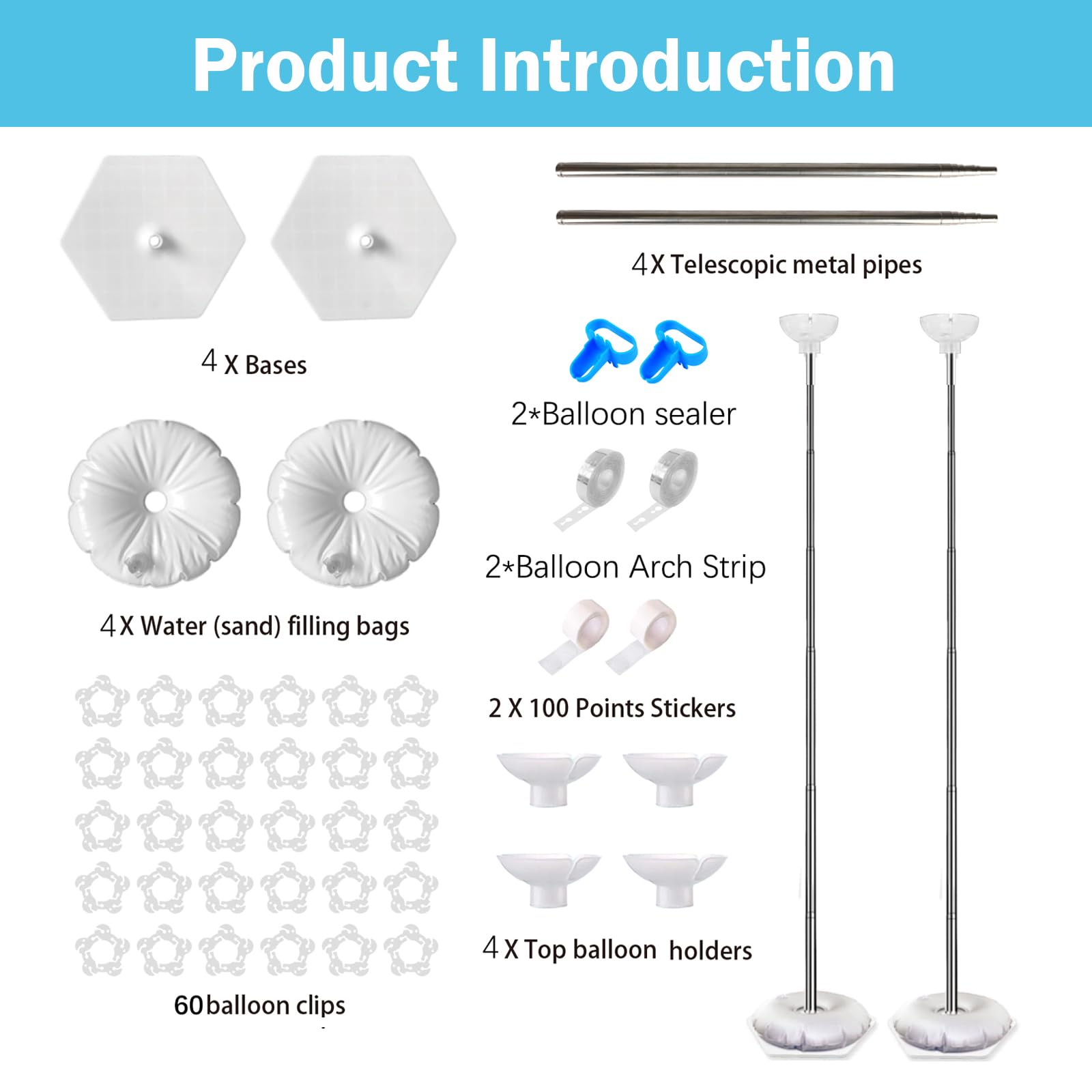 PopularLdo base setup with PVC bases for stable indoor or outdoor displays.