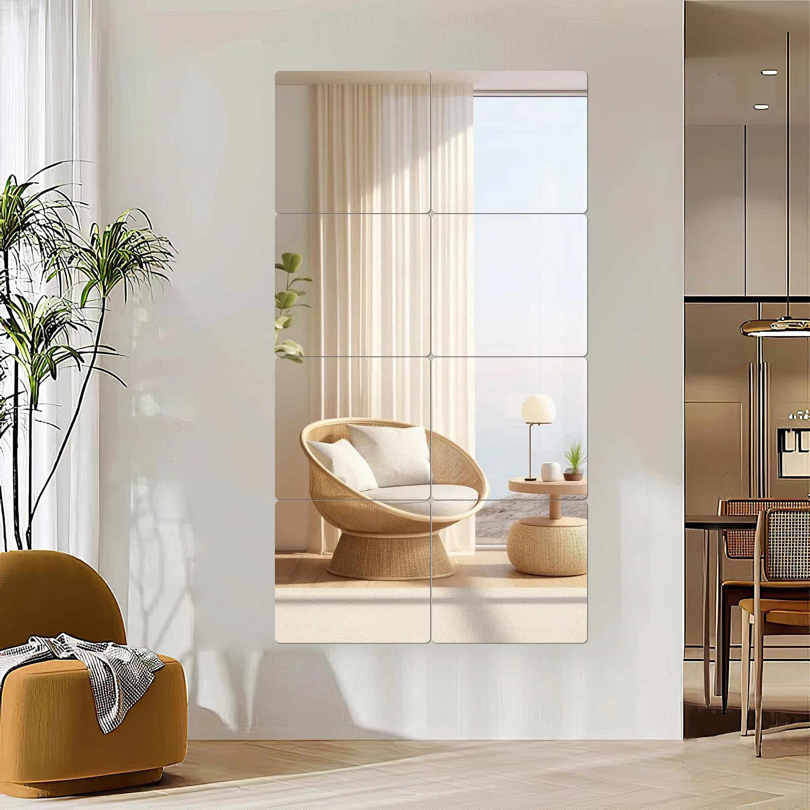 PopularLdo bathroom mirror tiles made from durable acrylic for moisture resistance
