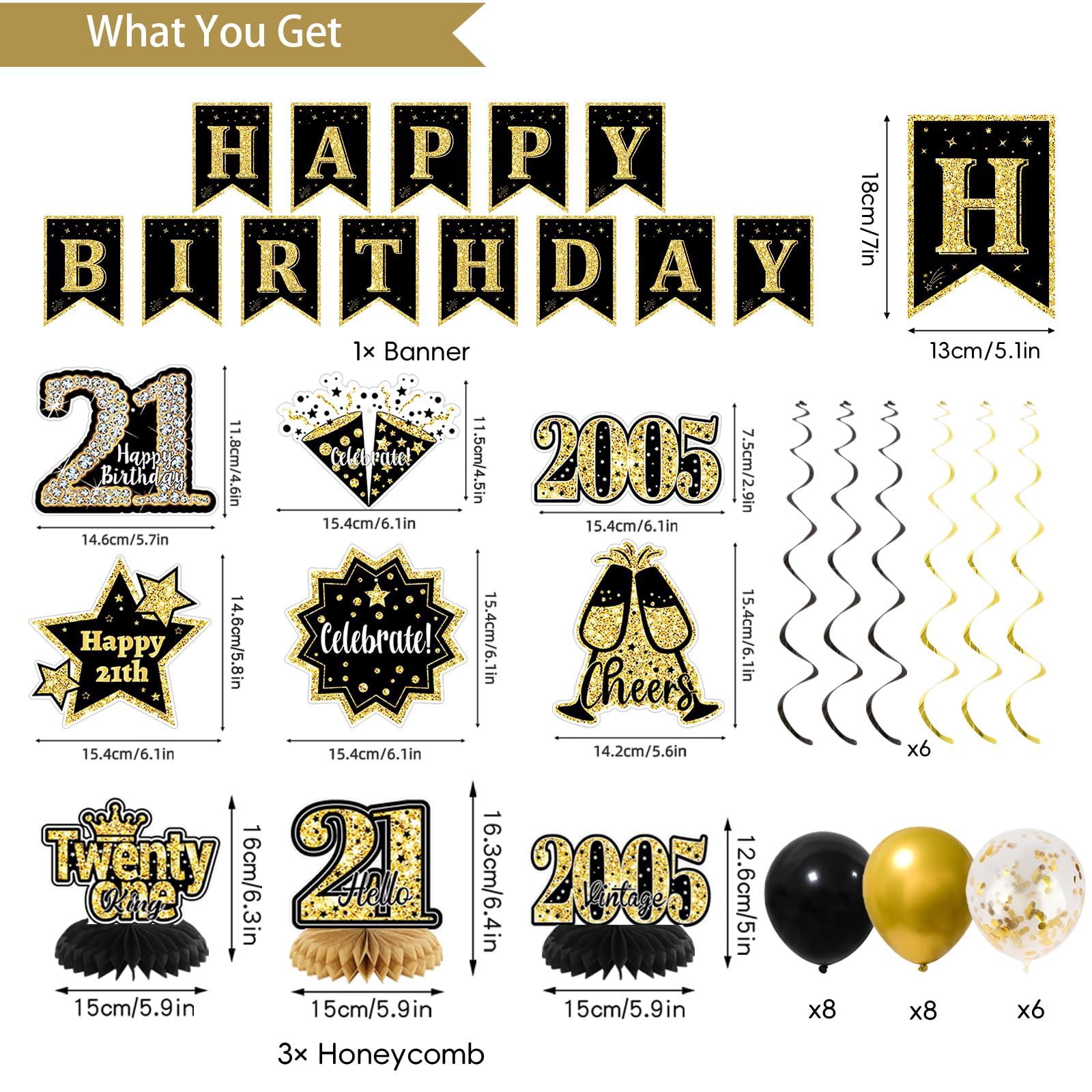PopularLdo black gold sash and banner for a bold party look.