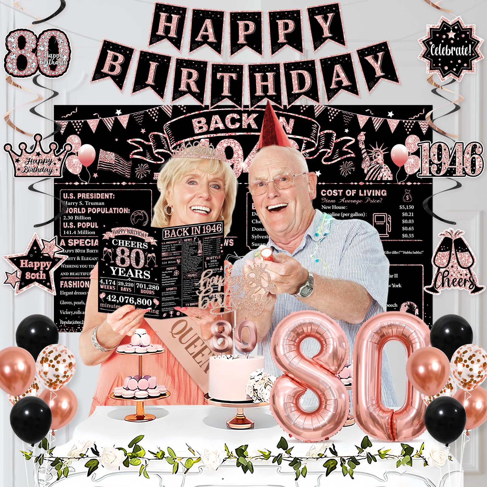 PopularLdo foil-80-balloon enhances the milestone with shiny, attention-grabbing numbers