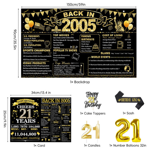PopularLdo foil-number-21 balloons add glamorous, long-lasting accent for photos.