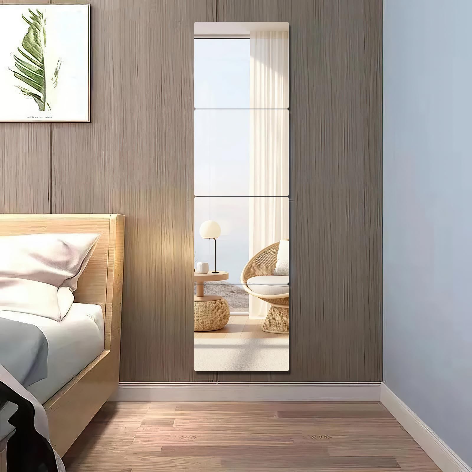 PopularLdo living room mirror tiles create a bright, open feel