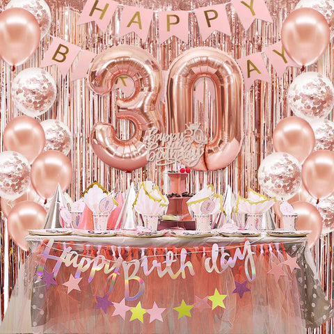 PopularLdo rose gold 30-number balloon 40 inches creates a focal point