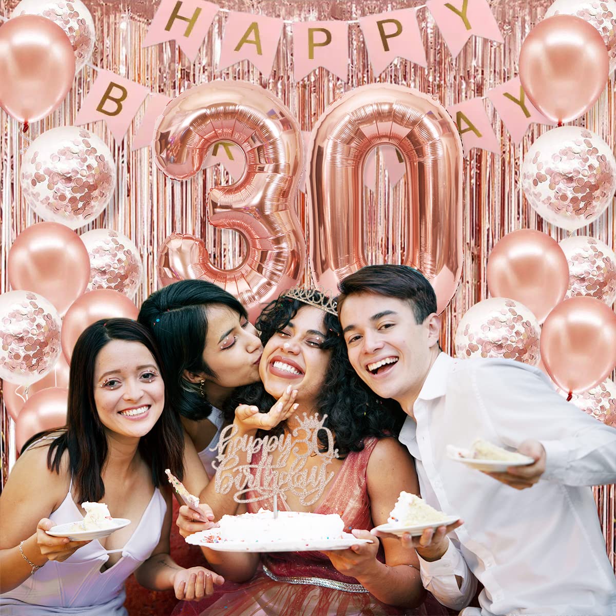PopularLdo rose gold happy birthday banner for bold entrances