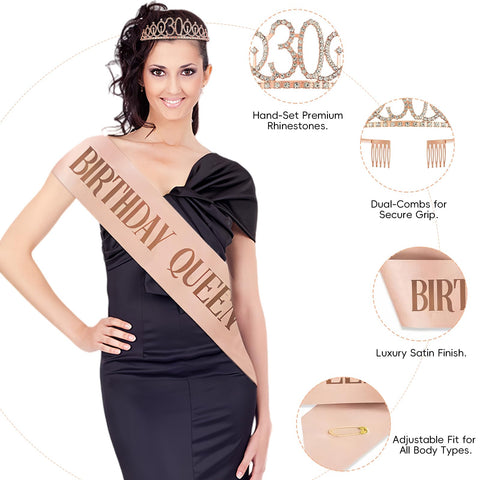 PopularLdo rhinestone tiara crown adds sparkle for the guest of honor.