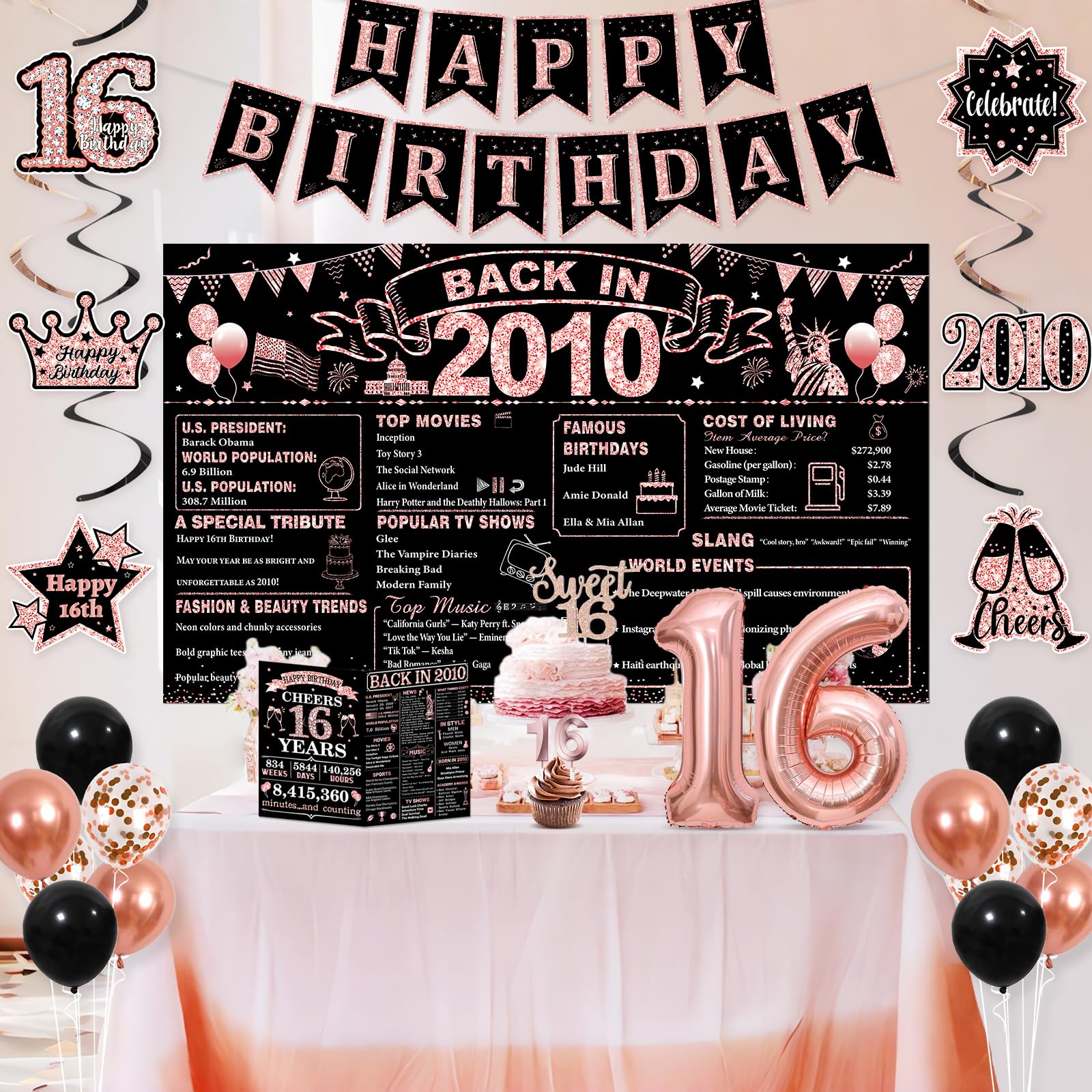 PopularLdo Sweet 16 rose gold tiara adds sparkle for magical birthday photos.