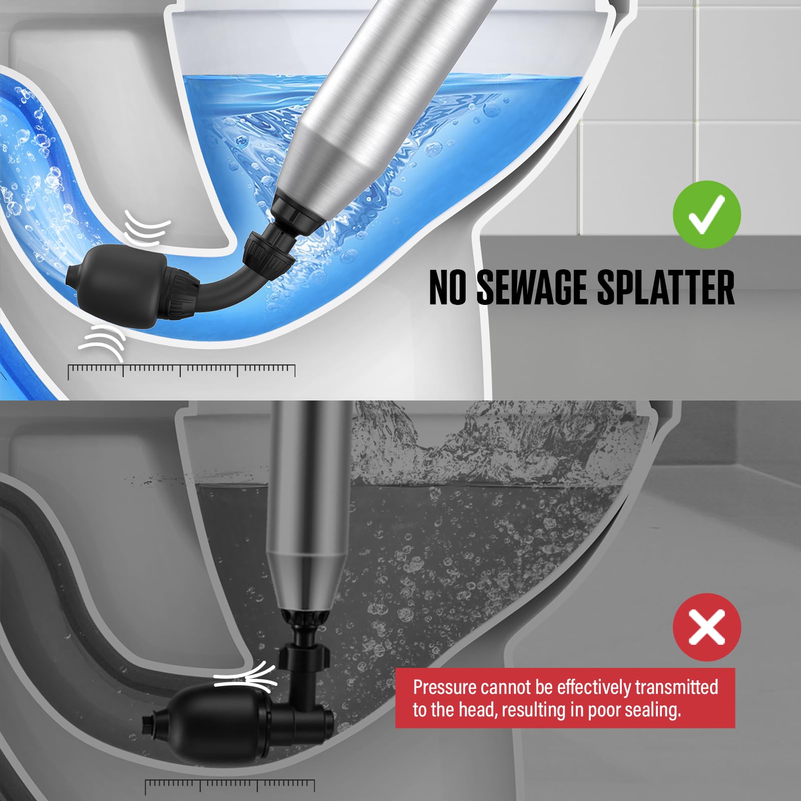Populo compact unit used on kitchen sink for clog relief.
