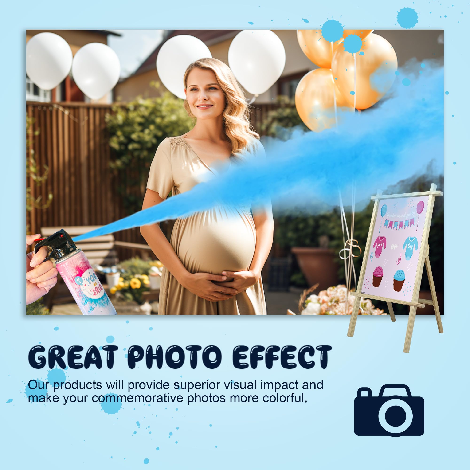 POPUPARTY baby boy theme color streak for a memorable reveal.