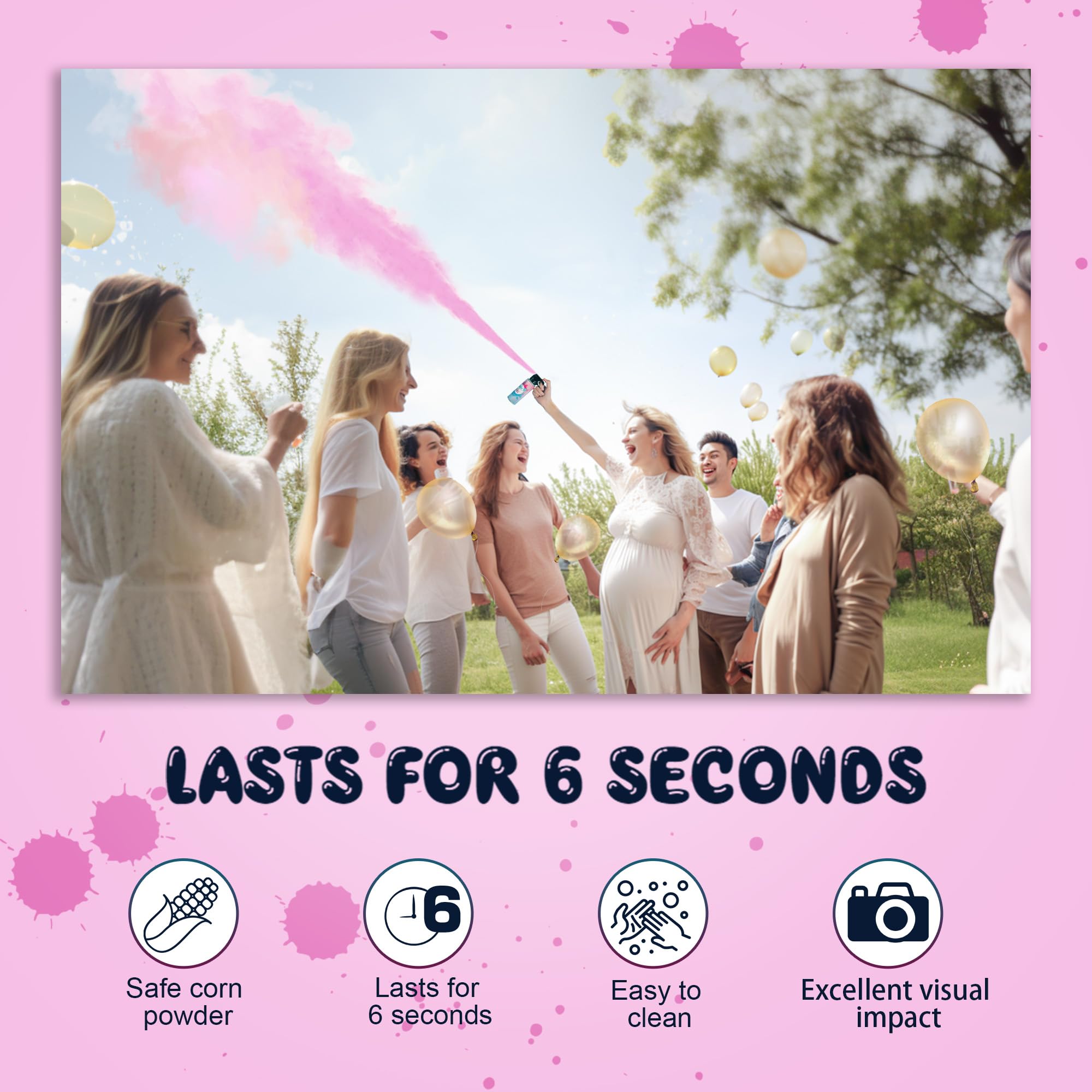 POPUPARTY pink confetti cannons in the air for vibrant celebration photos