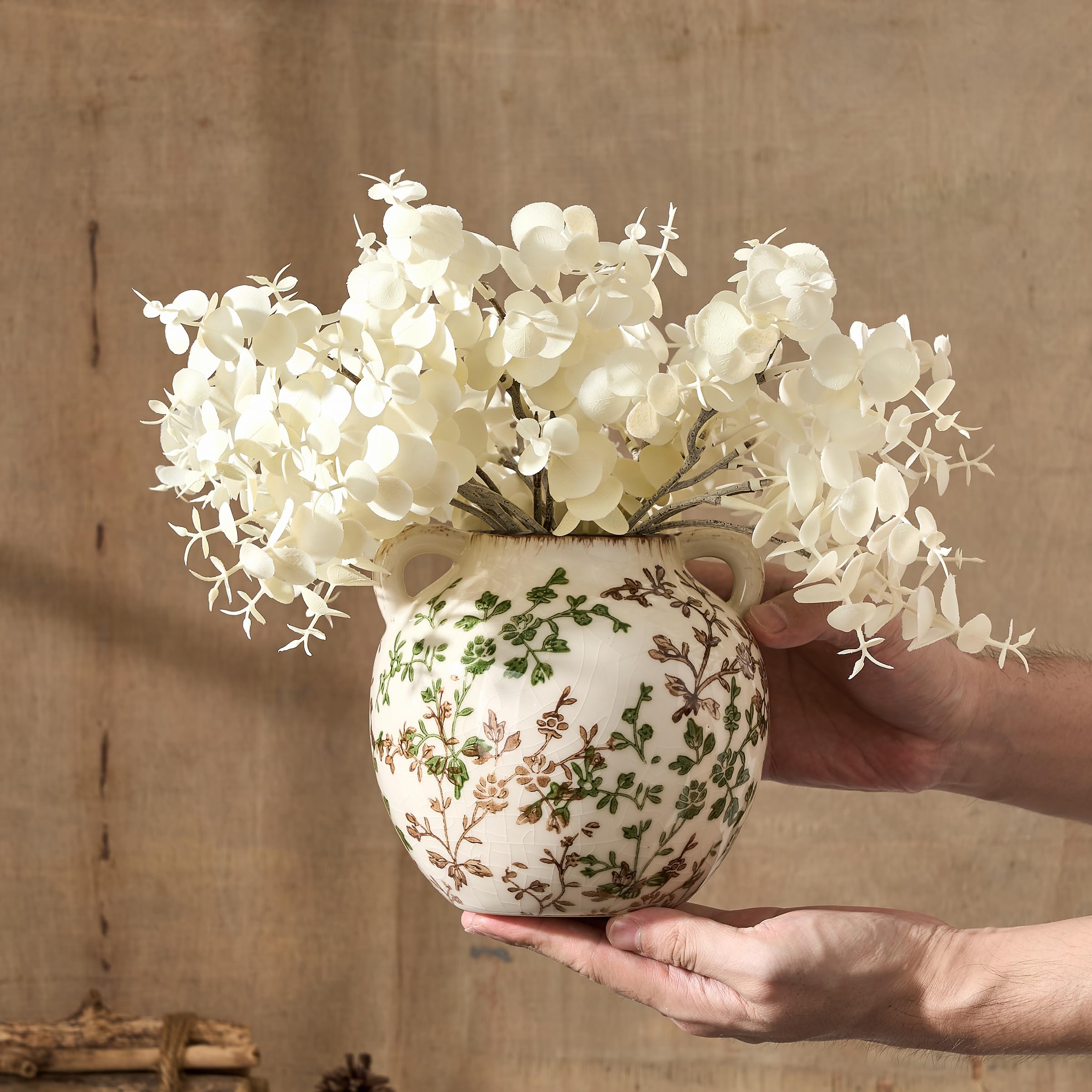 PORCER antique vase placed near entryway for welcoming decor.