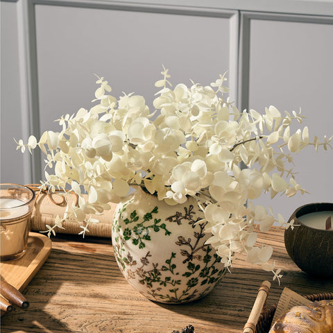 PORCER green-beige vase in an office setting for a calm accent.
