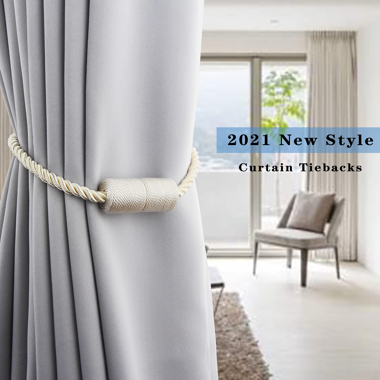 Porlau beige window decor tiebacks blend with indoor spaces