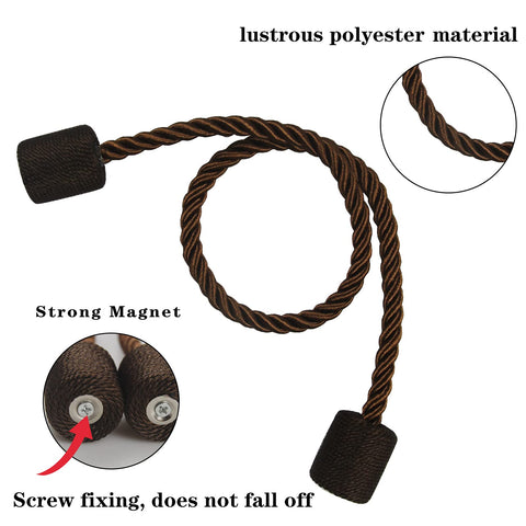 Porlau coffee tiebacks clip securely, showing a strong hold.
