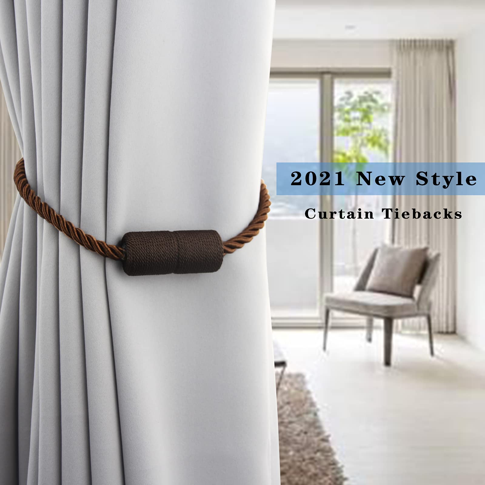 Porlau coffee tiebacks add tidy, elegant holdbacks to windows.