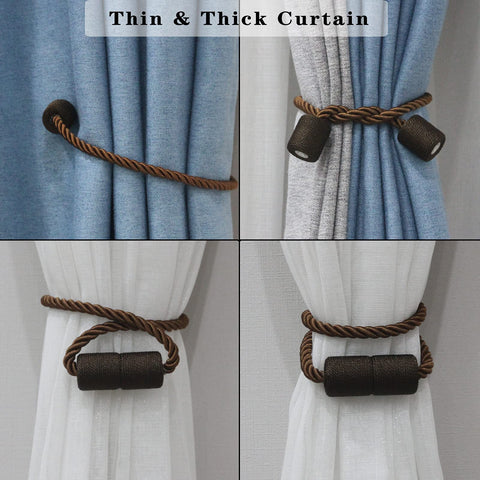 Porlau coffee tiebacks showcase a modern rope design for decor.