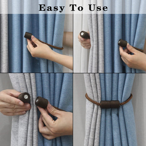 Porlau coffee tiebacks for outdoor drapes offer easy management.