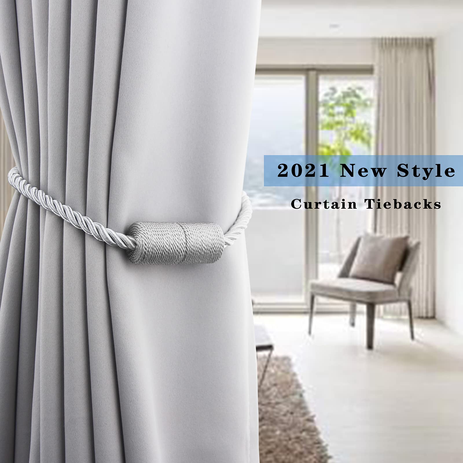 Porlau decorative drape tiebacks elevate room ambiance with versatile styling