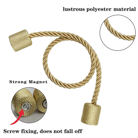 Porlau modern rope tiebacks provide easy clip and contemporary look