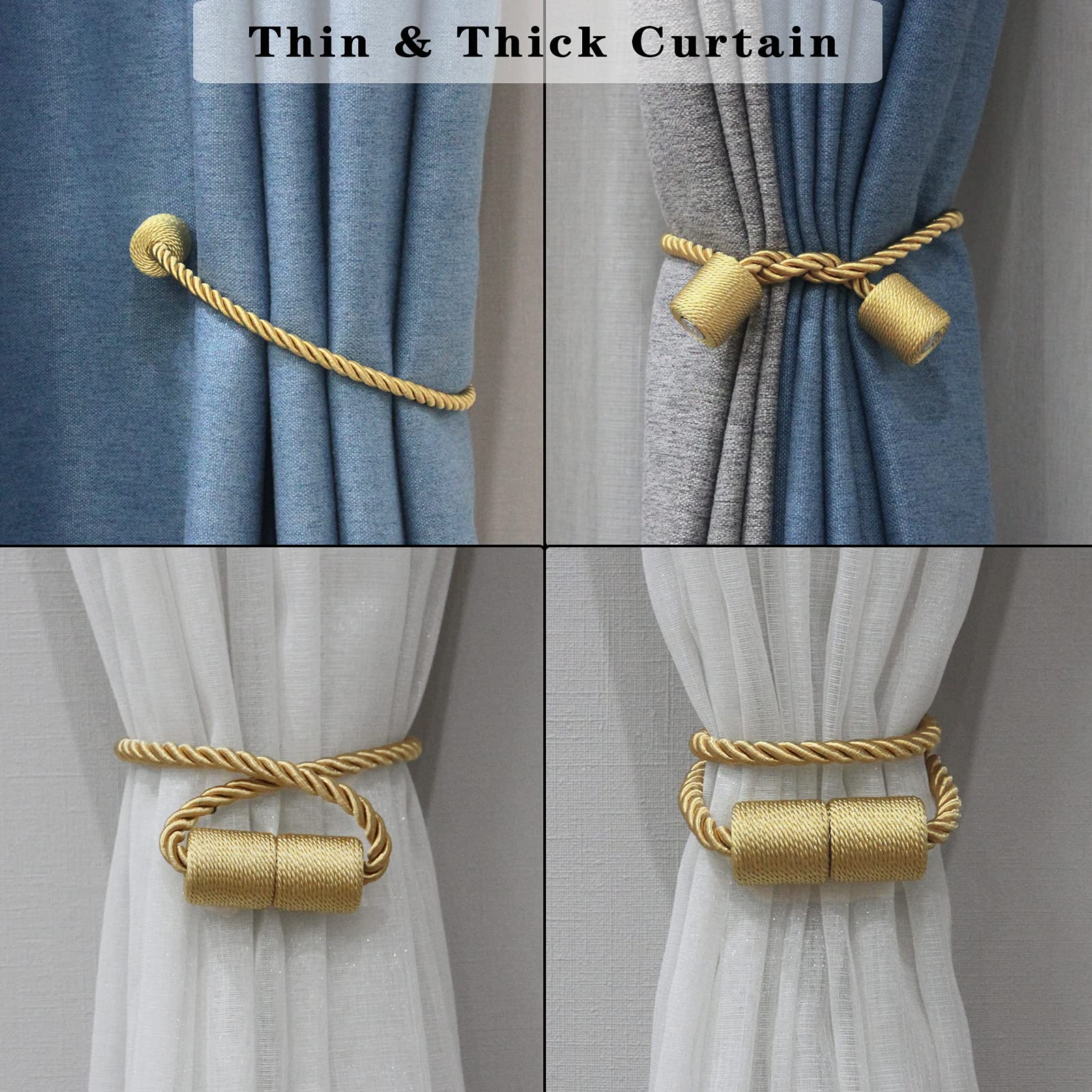 Porlau gold tiebacks help hold drapes neatly without damage