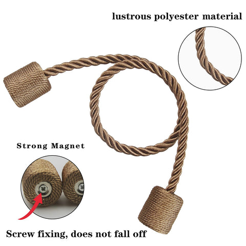 Porlau Khaki magnet clip demonstrates strong closure for lightweight drapes