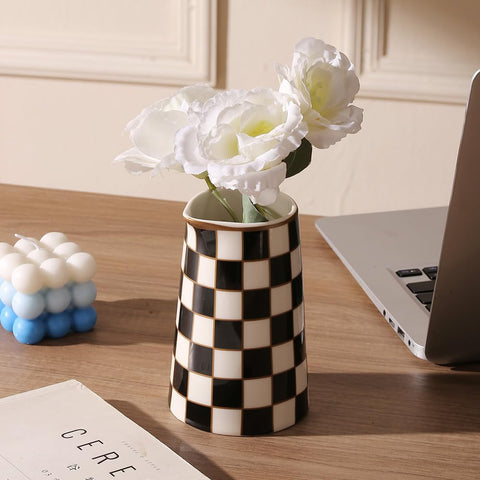 Porlien checker porcelain vase makes a thoughtful gift idea.