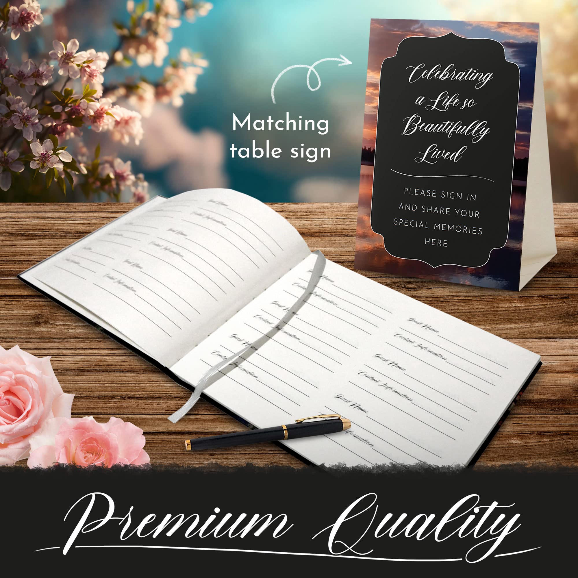 Portiche table sign for easy guest direction at sign-in