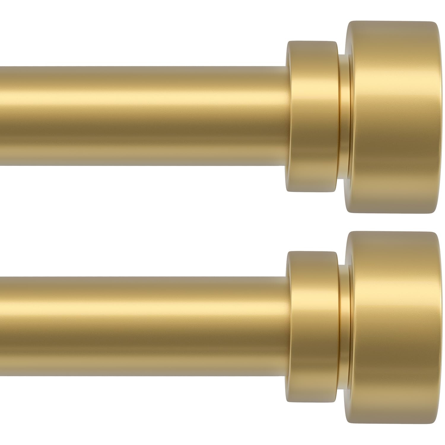 PORTRES gold curtain rod with end-cap finials for a polished, versatile room look.