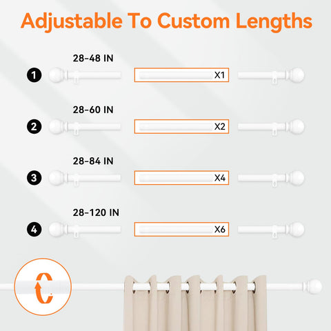 Poskena multi-room curtain rod suitable for bedrooms and living areas