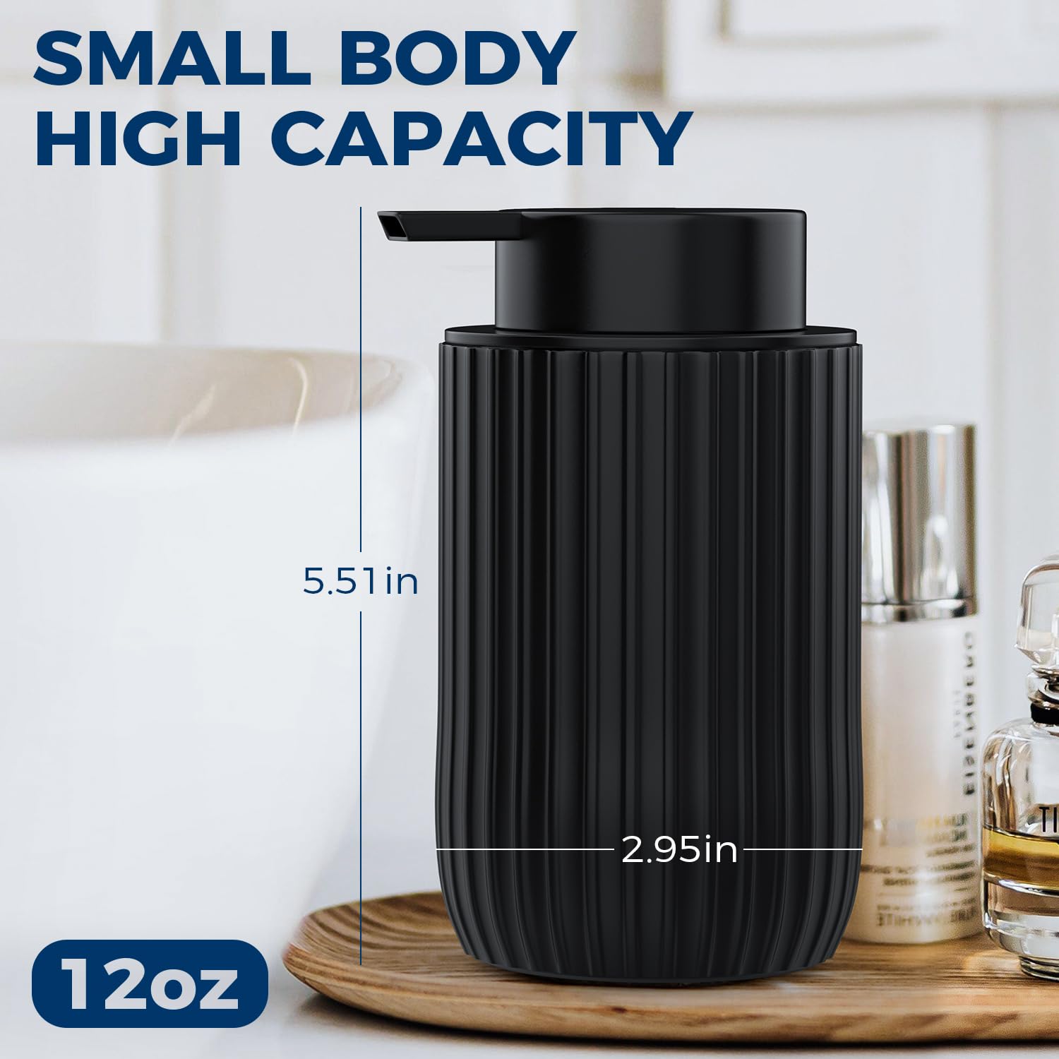 POSOSTO black matte ceramic dispenser 2-pack adds modern style to kitchen or bath.