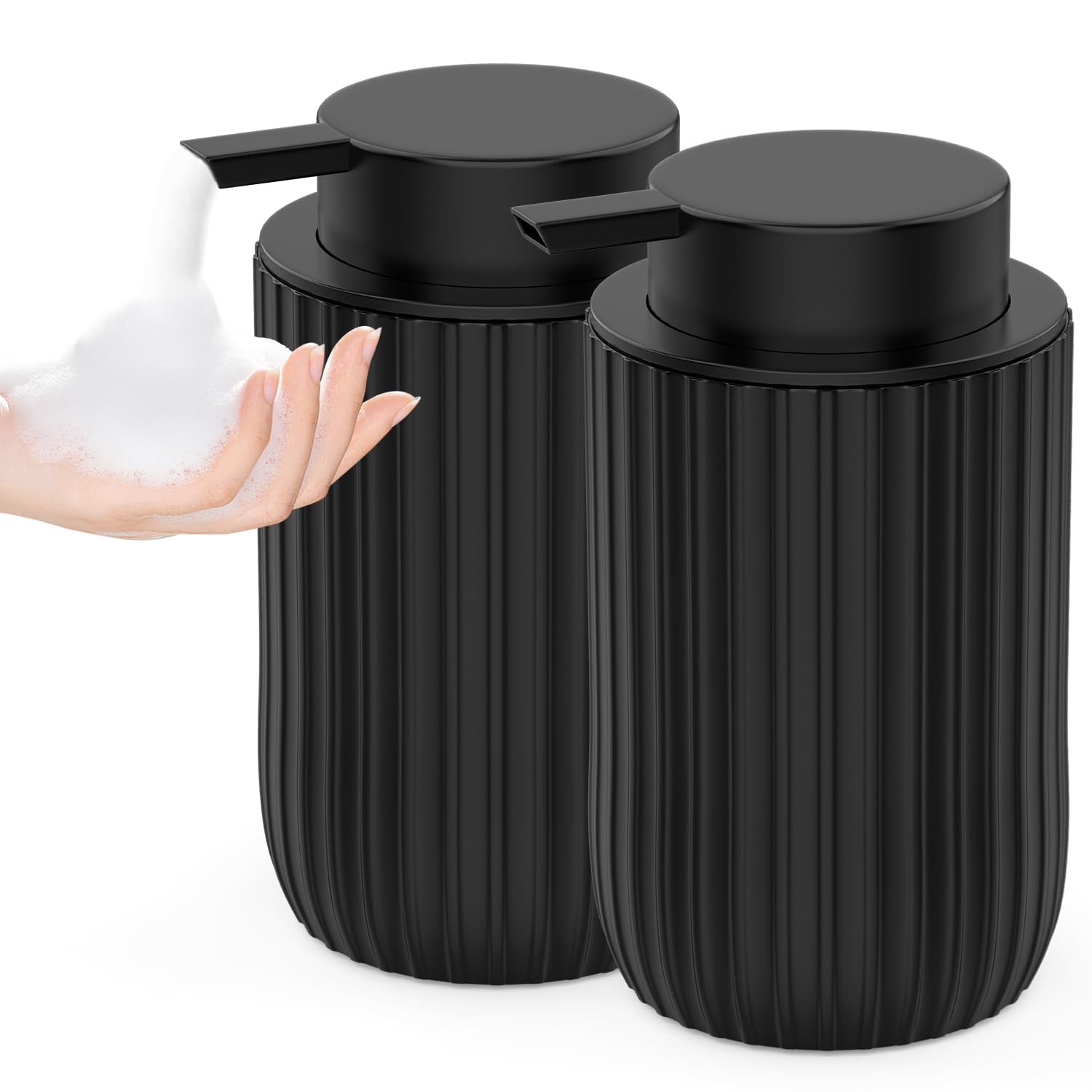 POSOSTO ceramic foaming hand soap dispenser 2-pack with easy refill and durable finish.