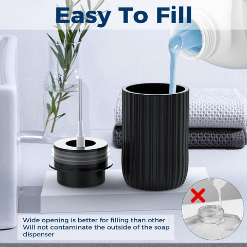 POSOSTO wide-mouth refill-friendly dispenser simplifies filling with foam or diluted soap.