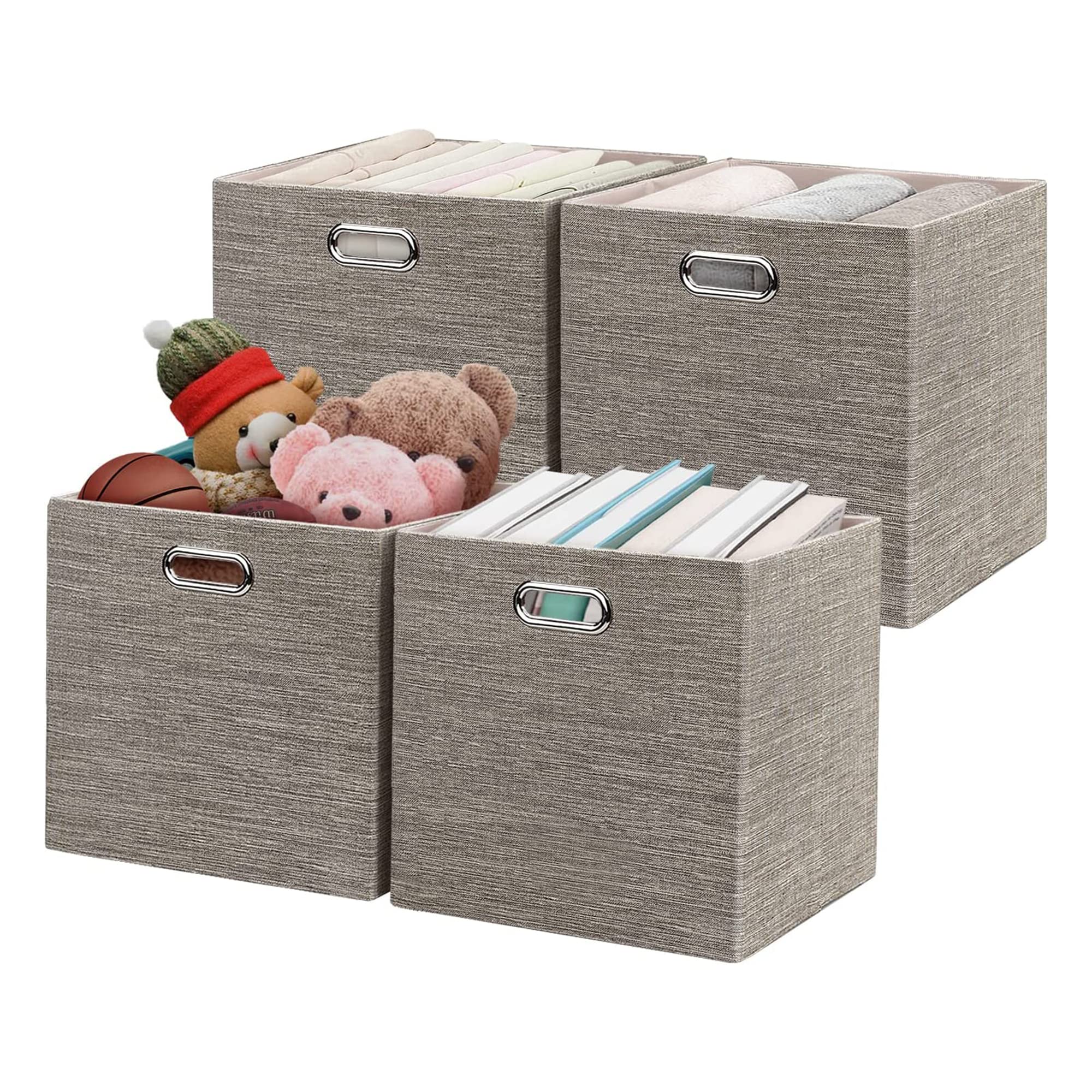 Posprica 3x thicker fabric storage cubes provide sturdy 13-inch organizers for organized spaces.