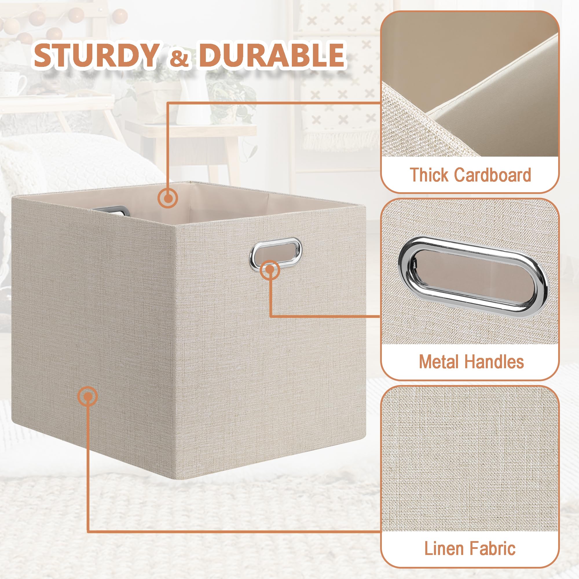Posprica beige bin folded flat for compact storage when not in use