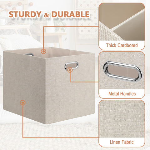 Posprica beige bin folded flat for compact storage when not in use