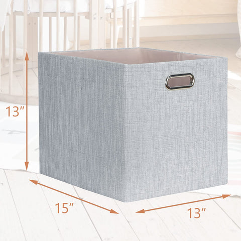 Posprica grey collapsible bin side view for versatile storage