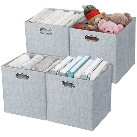 Posprica collapsible storage cubes 13in front view for organized shelves and easy access.