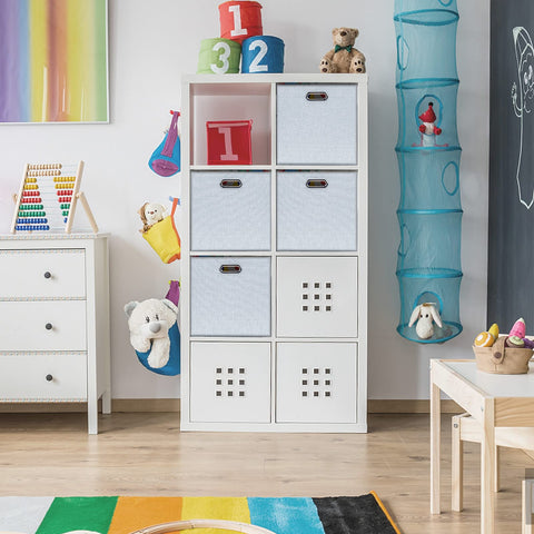 Posprica neutral grey decor bin complements modern interiors