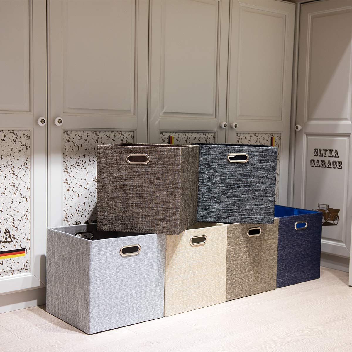 Posprica black 4-pack bins ideal for closet organization