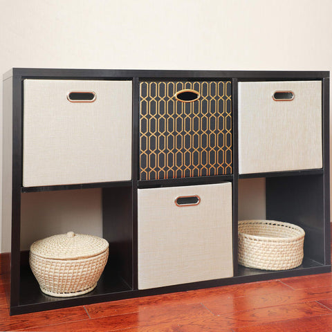 Posprica basket placed on shelf demonstrate versatile placement options.