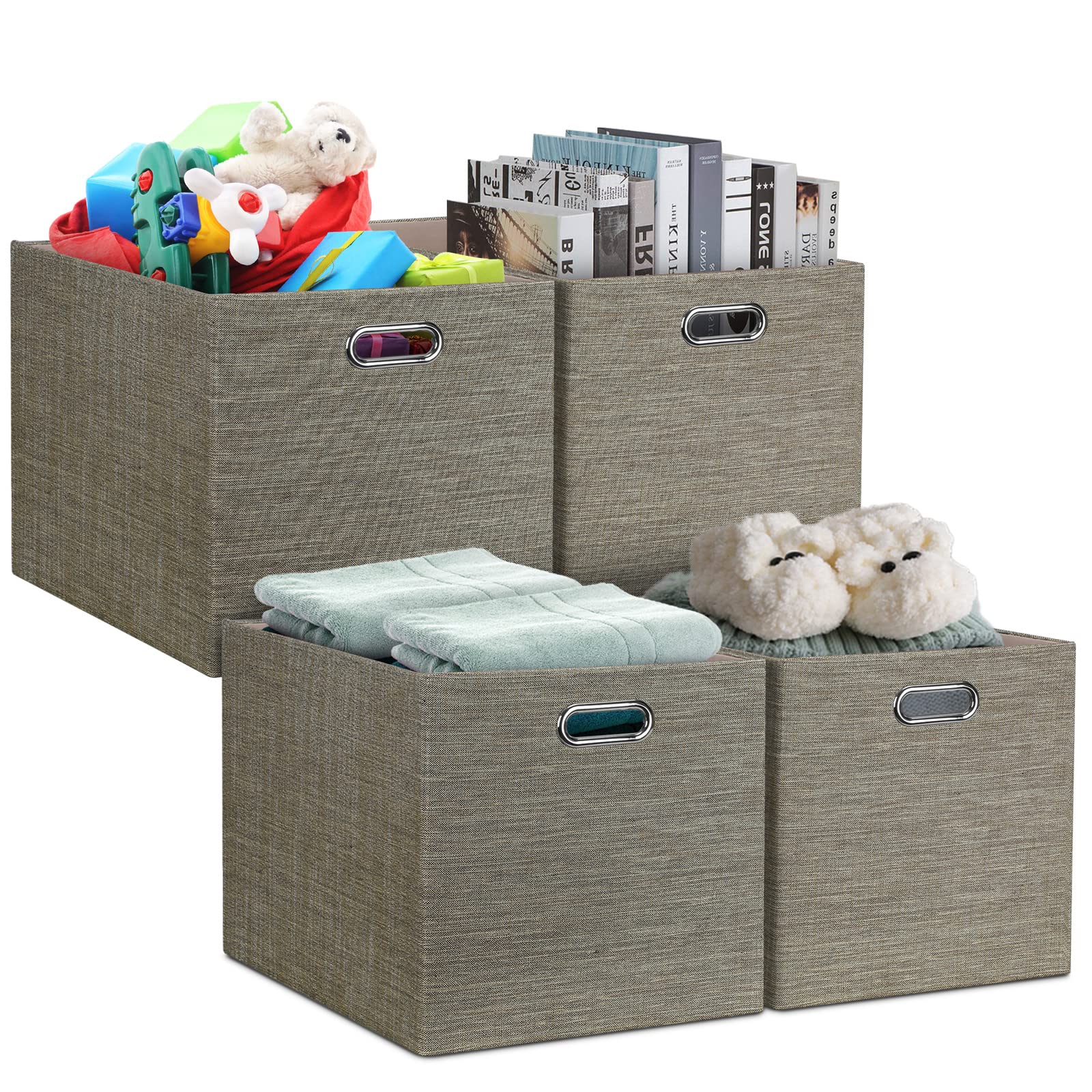 Posprica storage cube coffee front view for easy shelf organization