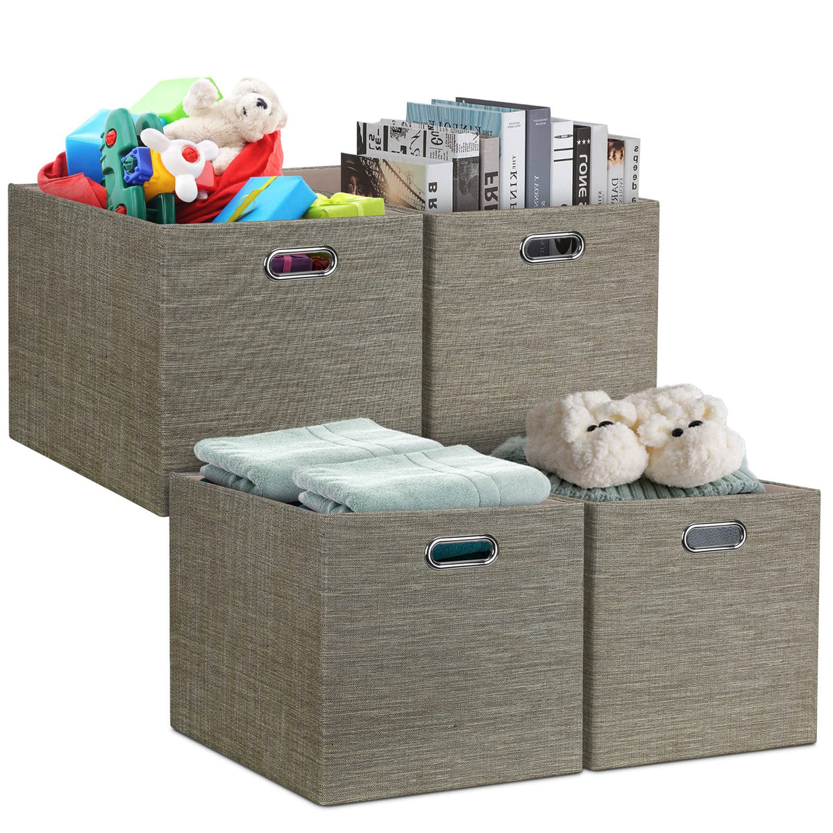 Posprica storage cube coffee front view for easy shelf organization