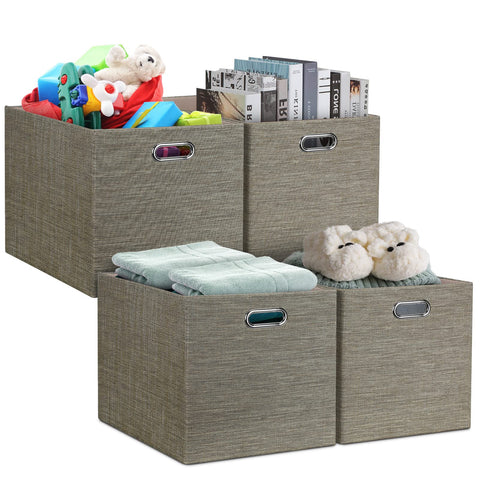 Posprica storage cube coffee front view for easy shelf organization