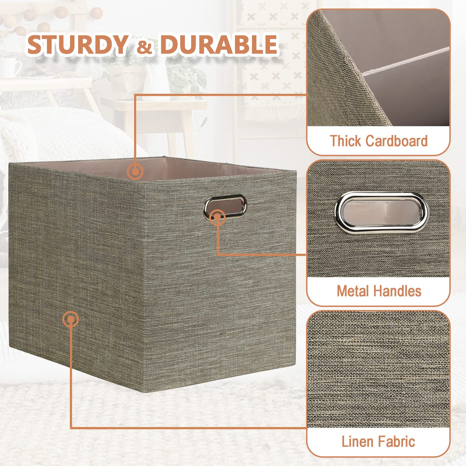 Posprica storage cube coffee on a shelf for organized space