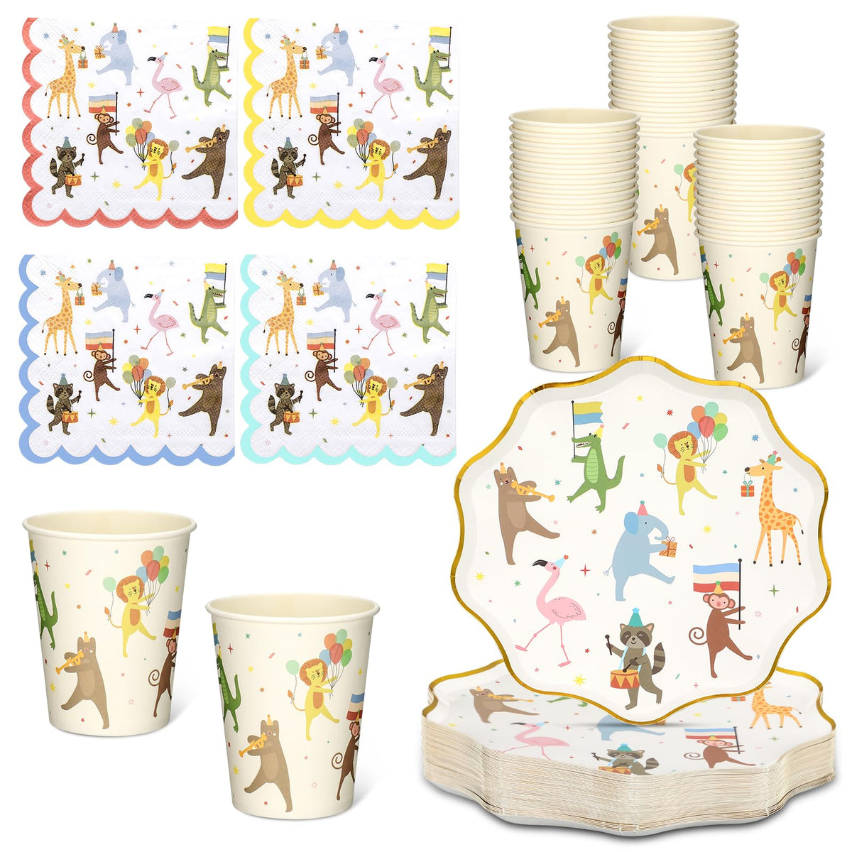 Potchen Animal Parade plates 8in for quick serving and easy cleanup after a birthday.