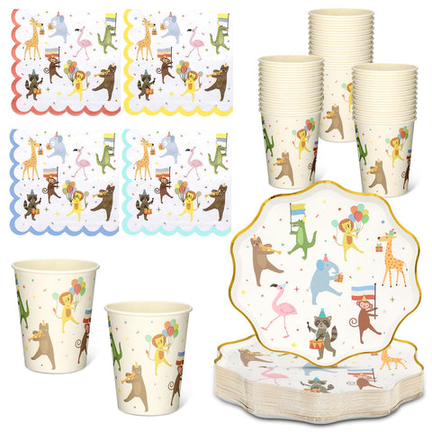 Potchen Animal Parade plates 8in for quick serving and easy cleanup after a birthday.