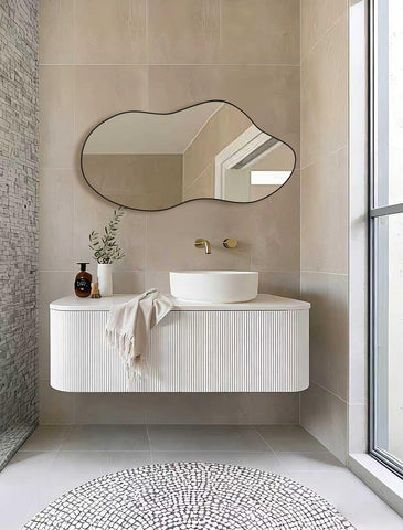 Potijo anti-distortion glass mirror designed for bright, true reflections in any room.