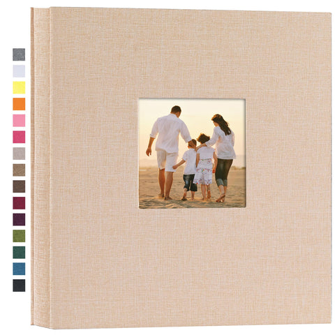 Potricher linen hardcover beige cover, a durable album for organized family memories