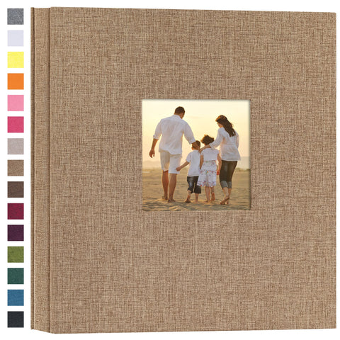 Potricher photo album cover front with linen binding for durability