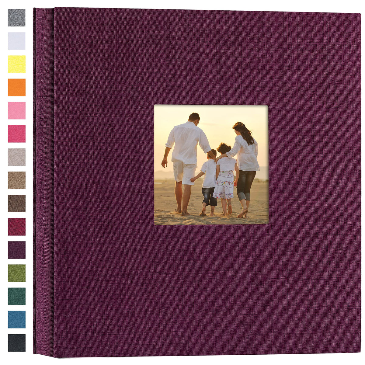 Potricher linen hardcover photo album with 600 pockets for organized memories.