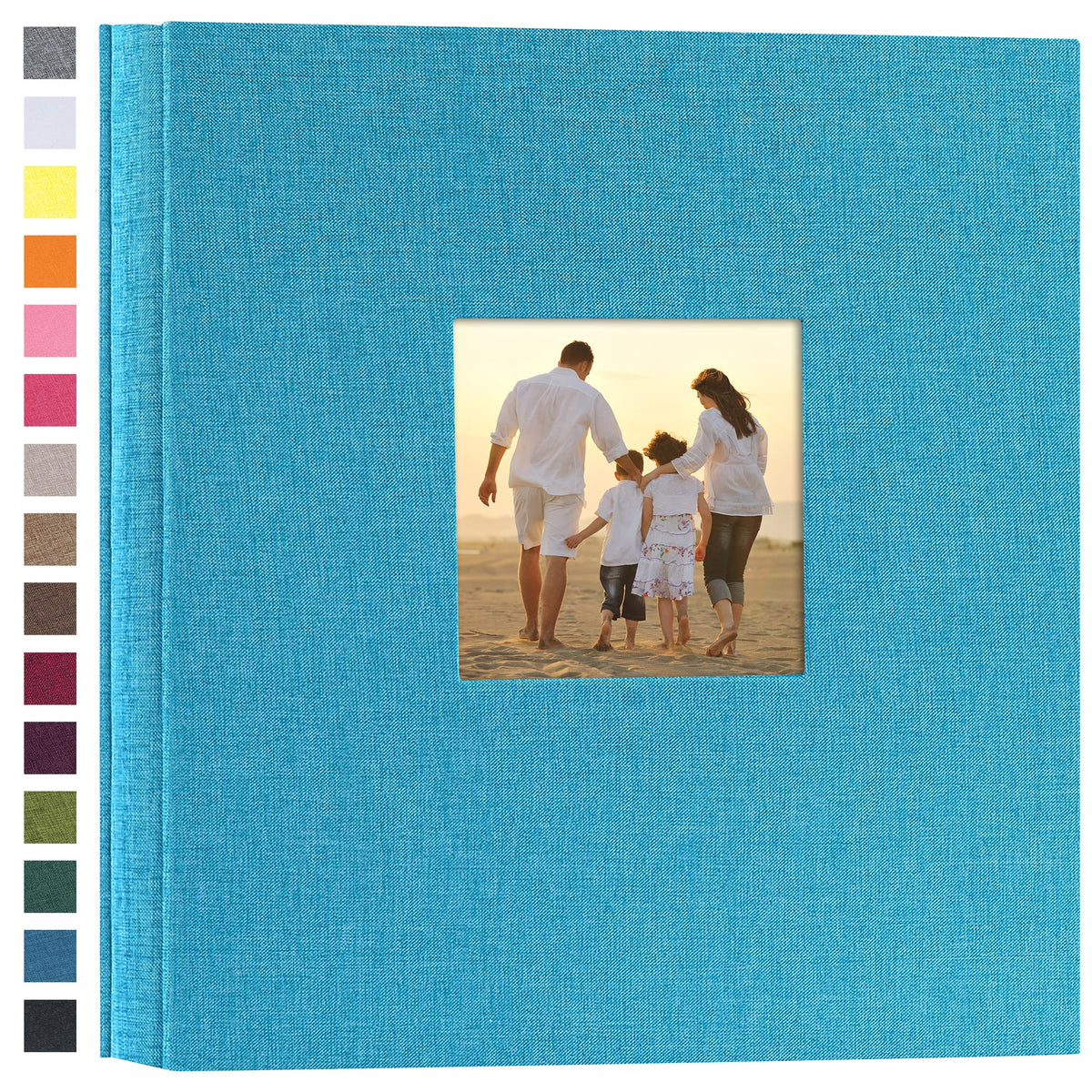 Potricher photo album cover shows durable linen binding for lasting memories.
